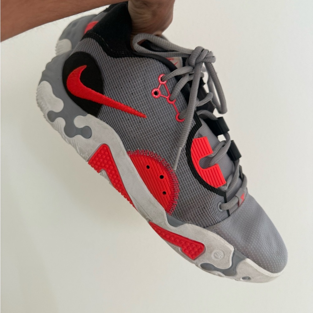 Nike Gray and Red Retro Sneakers